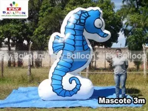 mascote inflavel promocional cavalo marinho