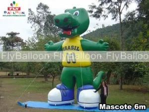 mascote inflável promocional jacaré seleção brasileira volei