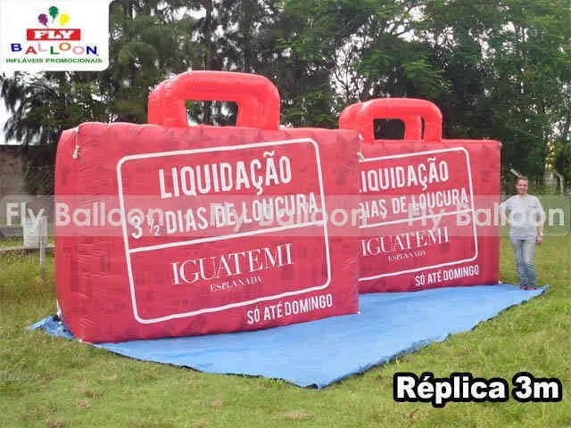 replica inflavel promocional sacola liquidacao shopping iguatemi esplanada