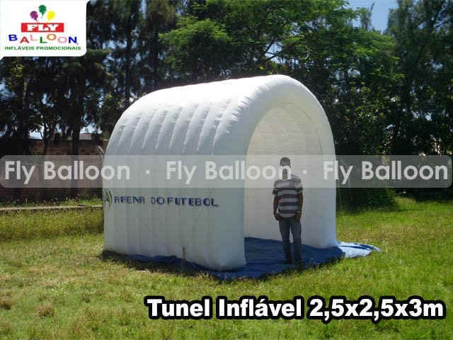túnel inflável promocional arena do futebol