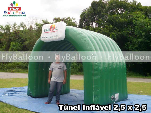 túnel inflável promocional cresol