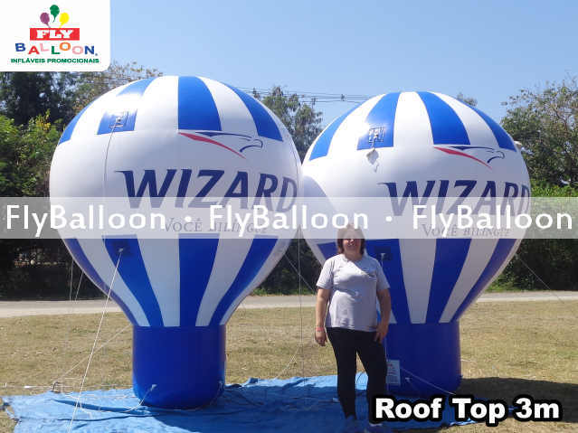 Balões promocionais roof top wizard