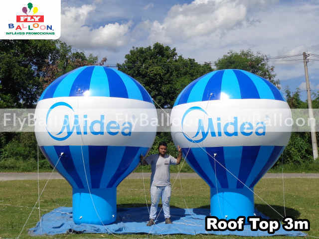 balões promocionais roof top midea