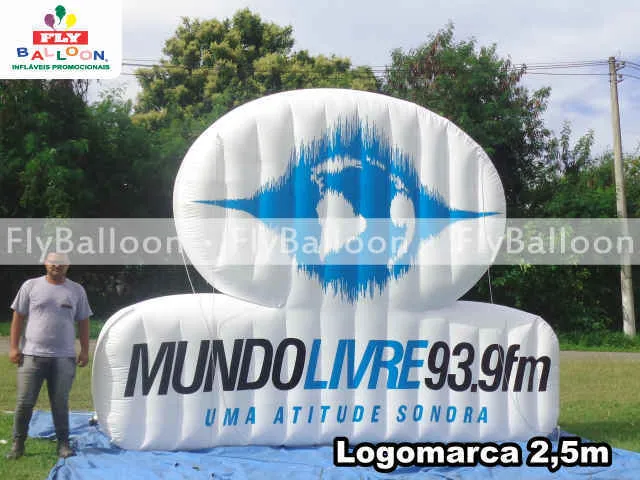 logomarca inflável promocional radio mundo livre fm