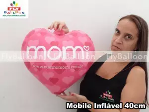 móbile inflável promocional coração momi