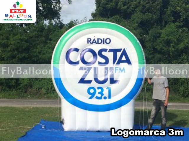 logomarca inflável promocional rádio costazul 93.1