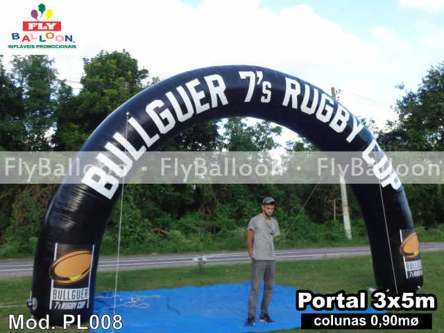 portal inflável promocional bullguer hamburgueria