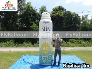 replica inflavel promocional protetor solar sun prime aereosol fps50