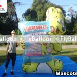 mascote inflável promocional haribo alimentos