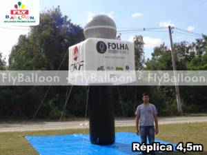 replica gigante inflavel promocional microfone radio folha fm em Campos dos Goytacazes - RJ