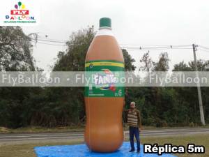 replica inflável gigante garrafa 2l retornavel fanta guarana
