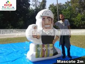 mascote gigante inflável promocional casa forte