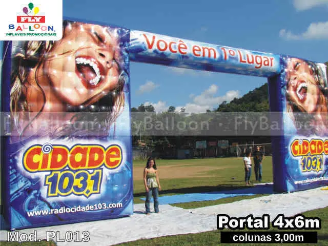 portal inflável promocional personalizado rádio cidade 103
