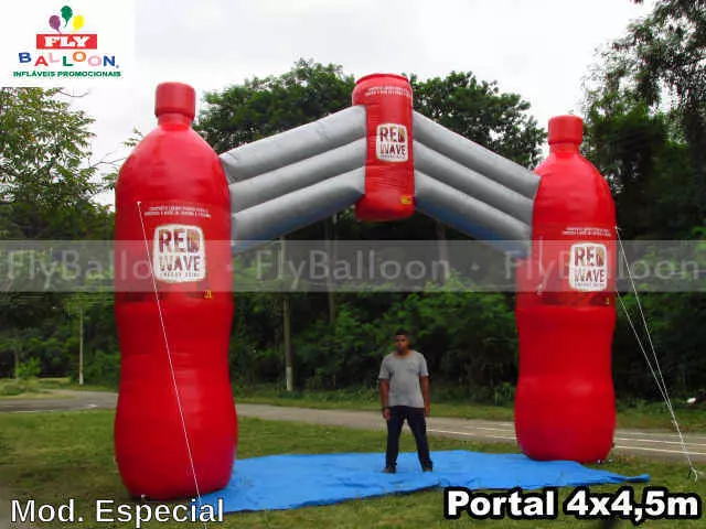 portal inflável promocional red wave energy drink