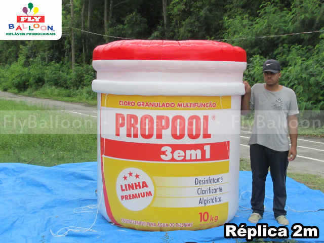replica inflavel promocional cloro granulado propool
