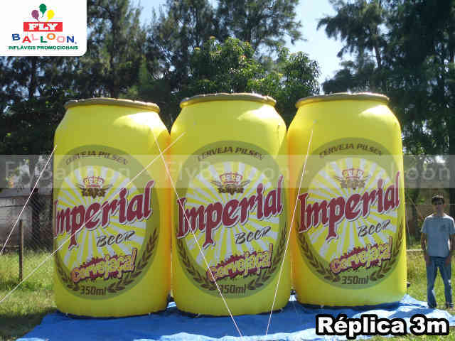replicas inflaveis promocionais latas cerveja imperial beck