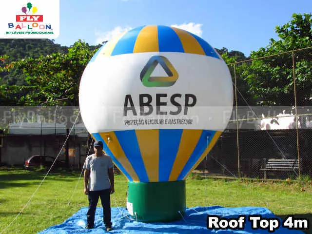 balão promocional roof top ABESP proteção veicular