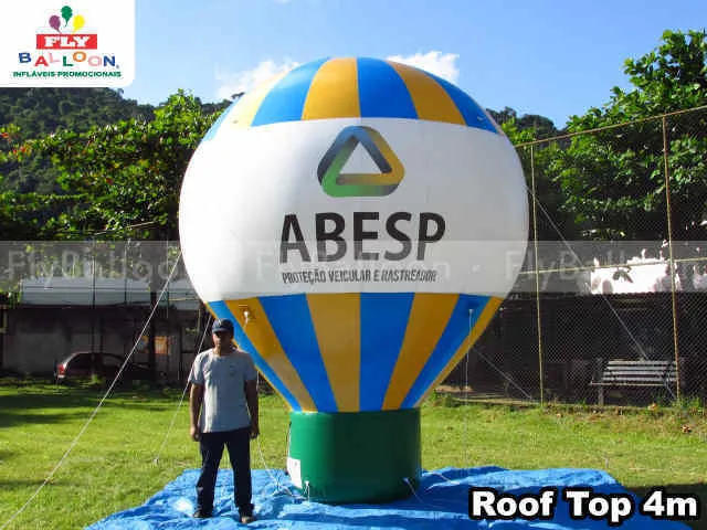 balão promocional roof top ABESP proteção veicular