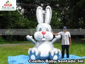 coelho gigante inflavel baby promocional sentado