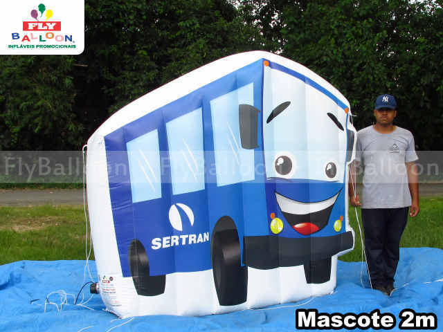 mascote inflavel promocional sertran transportes