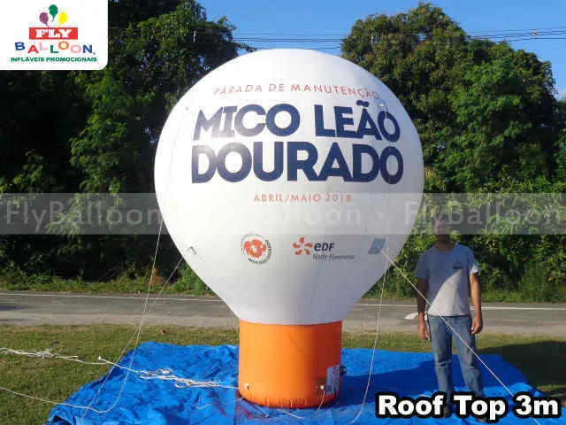 balão inflável promocional roof top associacao mico leao dourado