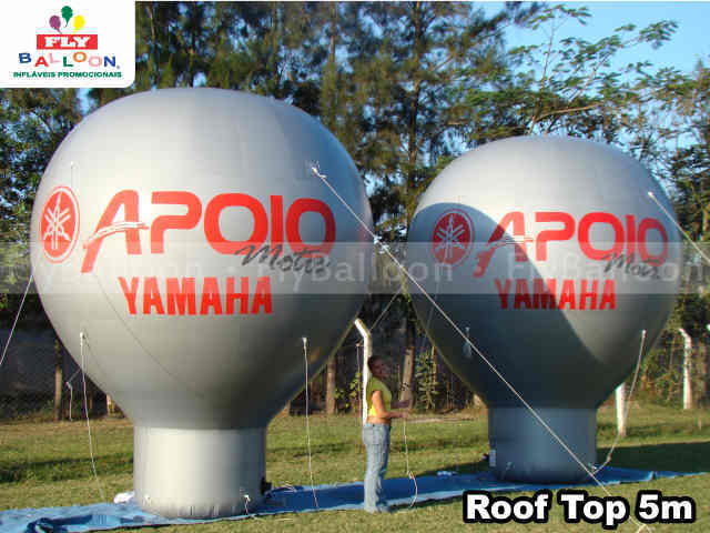 balões infláveis promocionais roof top concessionária apoio motos yamaha