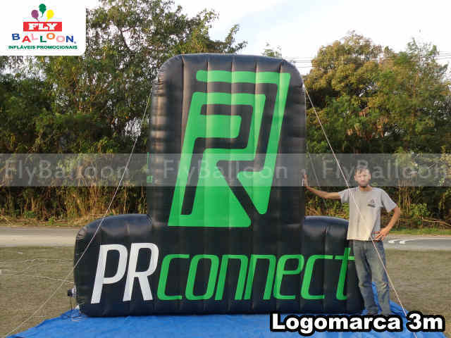logomarca inflável promocional PR connect internet fibra ótica
