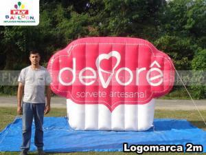 logomarca inflavel promocional devore sorvete artesanal