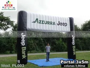 pórtico inflável promocional azzurra jeep