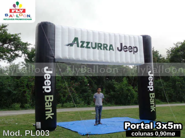 pórtico inflável promocional azzurra jeep