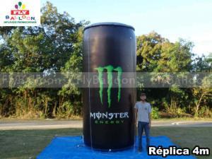 replica inflavel gigante promocional lata monster energy