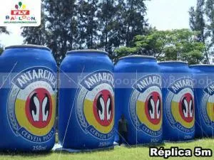 replicas inflaveis gigantes promocionais lata cerveja antarctica