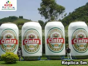 réplicas infláveis gigantes promocionais lata cerveja cintra