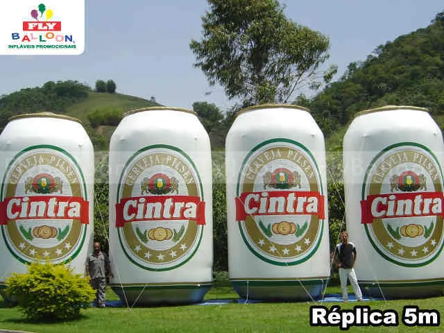 réplicas infláveis gigantes promocionais lata cerveja cintra