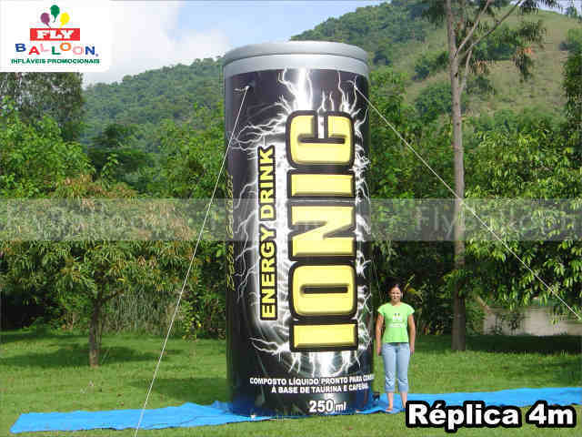 réplica lata inflável promocional ionic energy drink