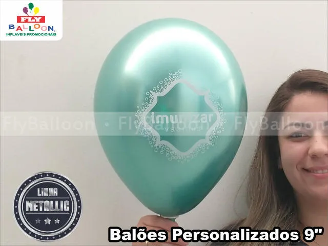 balões personalizados metallic imunizar vacinas