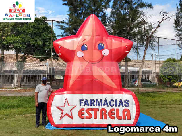 logomarca inflável promocional farmácias estrela