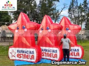 logomarcas inflaveis promocionais farmacias estrela