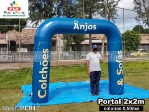 Pórticos infláveis promocional anjos colchões e sofás