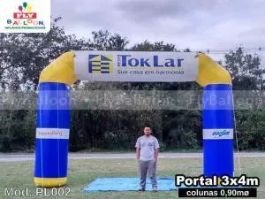 Pórtico inflável promocional rede tok lar