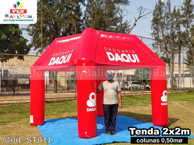 tenda inflável promocional drogaria daqui