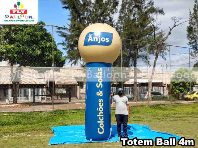 totem ball inflável promocional anjos colchões e sofás
