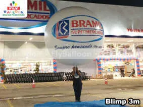 balão blimp aéreo promocional bramil supermercados