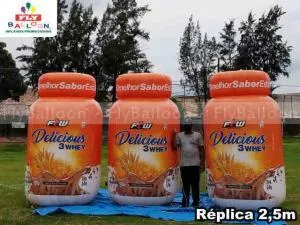 infláveis promocionais ftw delicious 3whey sabor chocolate maltado
