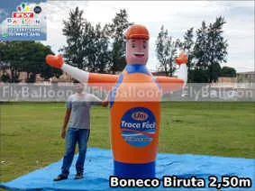 boneco biruta propaganda inflavel promocional troca facil uni lubrificantes