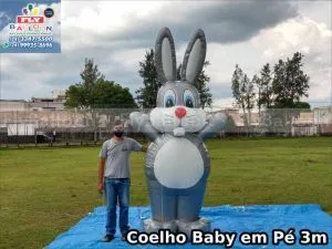 coelho da pascoa baby inflavel promocional em pe