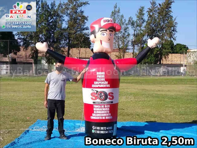 boneco biruta inflável promocional sos centro automotivo
