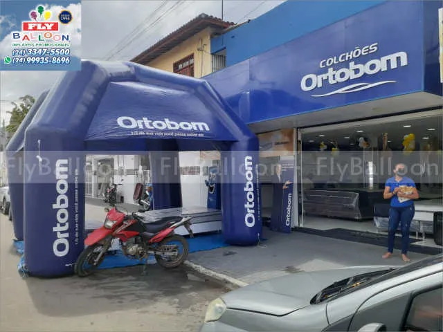 tenda inflável personalizada colchões ortobom