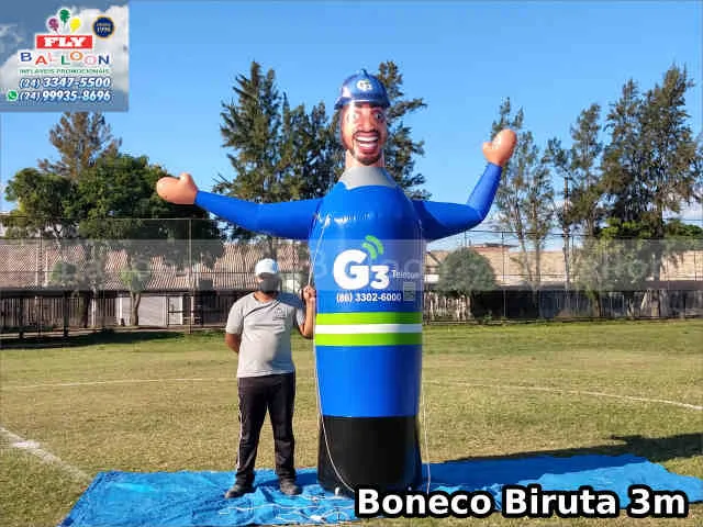 boneco biruta inflável promocional g3 telecom