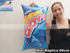 mini réplica inflável croys batata frita ondulada original